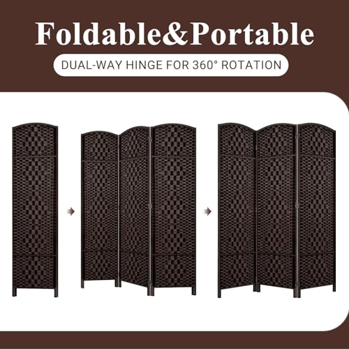 Room Divider, Room Dividers and Folding Privacy Screens, 16in Privacy Screen, 6 Panel Temporary Wall Partitions, 6ft Space Separation Panel Screen