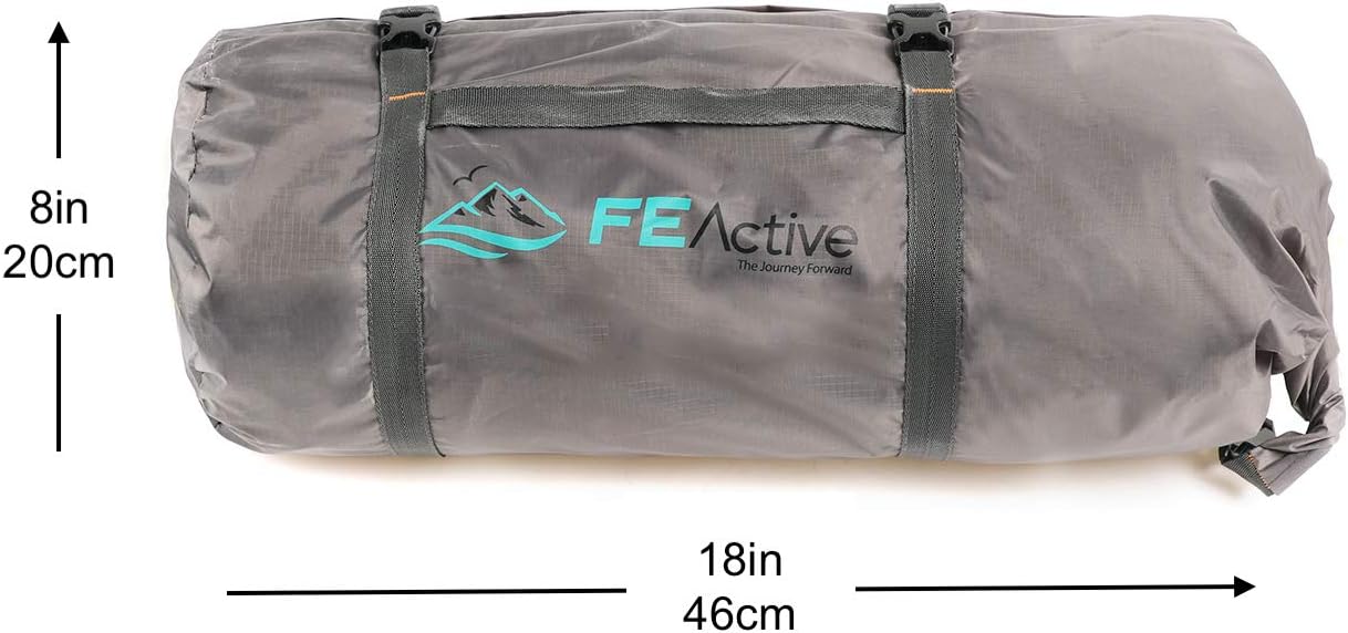 FE Active 4 Person Tent - Four Season 3-4 Man with 3000mm Waterproof Rip-Stop, Full Rainfly, Aluminum Poles Adult Tent for All Year Camping
