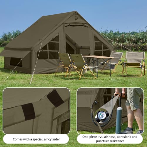 SHANQUAN Inflatable Tent with Pump,4-6 Person Instant Glamping Camping Tents House
