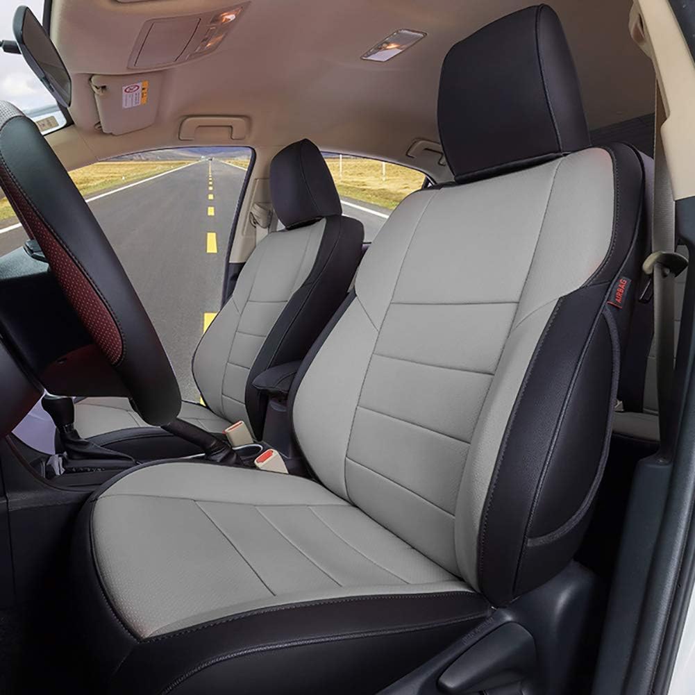 EKR Custom Fit Full Set Car Seat Covers for Select Toyota 4Runner 2011-2022 (3-Row Model) - Leatherette (Black)