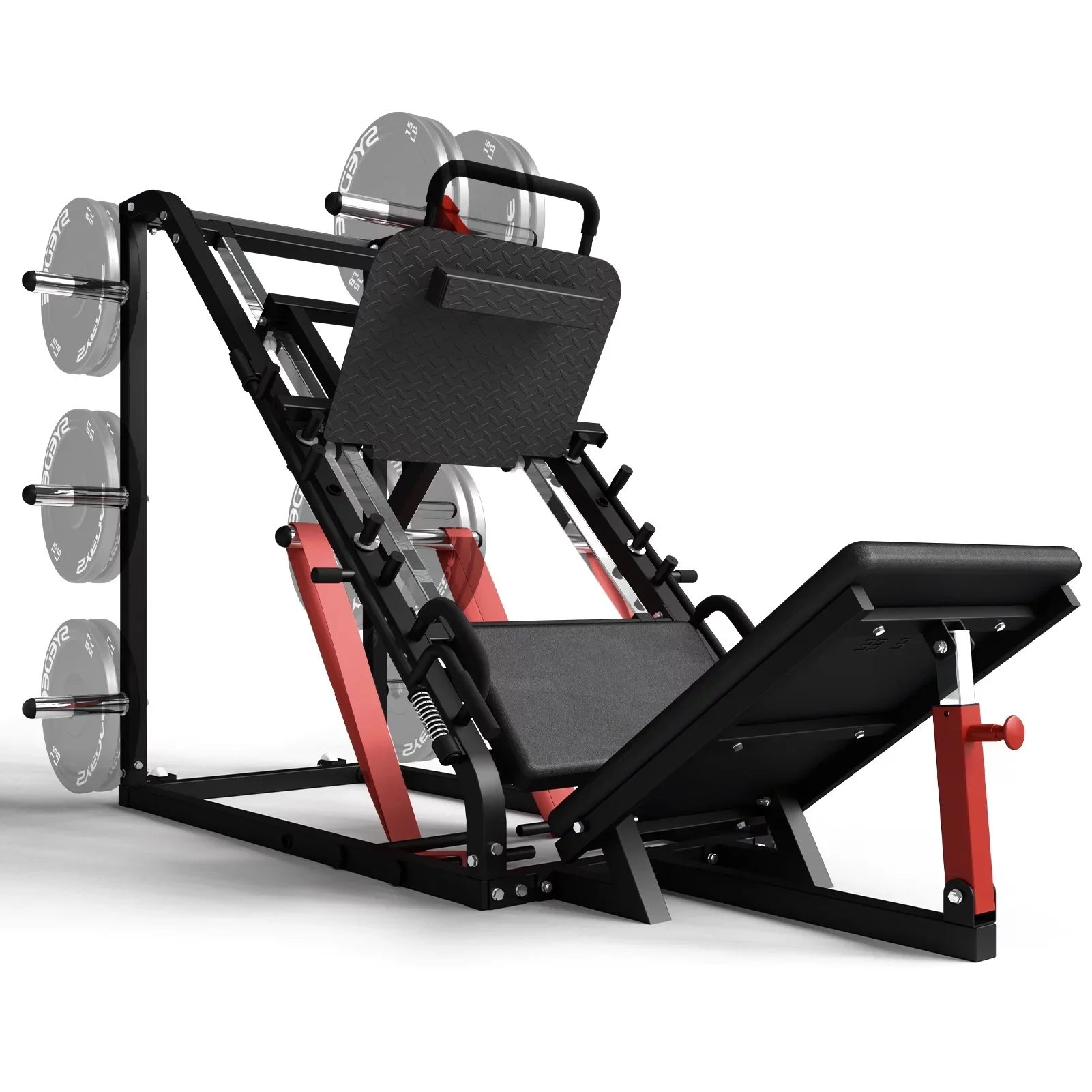 syedee Leg Press Machine with Calf Block, 1500LBS Weight Capacity Adjustable Leg Machine with Resistance Band Pegs and Plate Storages