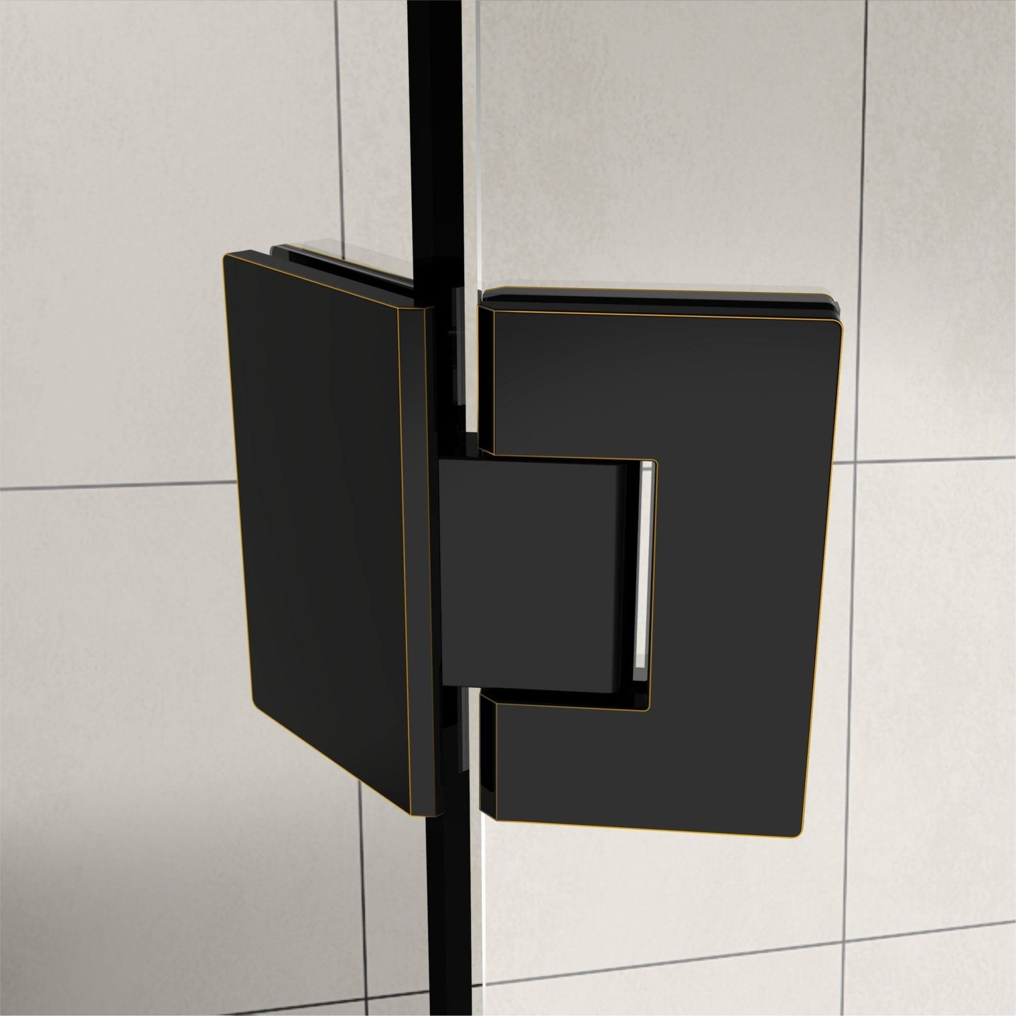 Aston Merrick 42 in. to 42.5 in. x 72 in. Frameless Hinged Neo-Angle Shower Enclosure in Stainless Steel