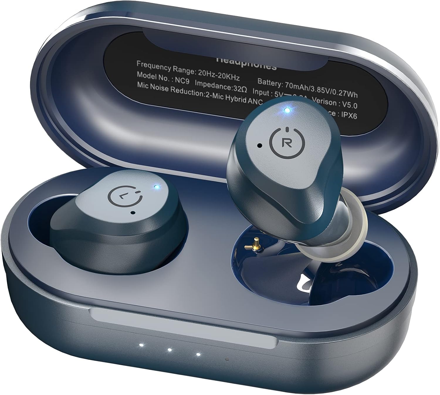 TOZO NC9 Hybrid Active Noise Cancelling Wireless Earbuds,in Ear Headphones IPX6 Waterproof Bluetooth 5.0 Stereo Earphones