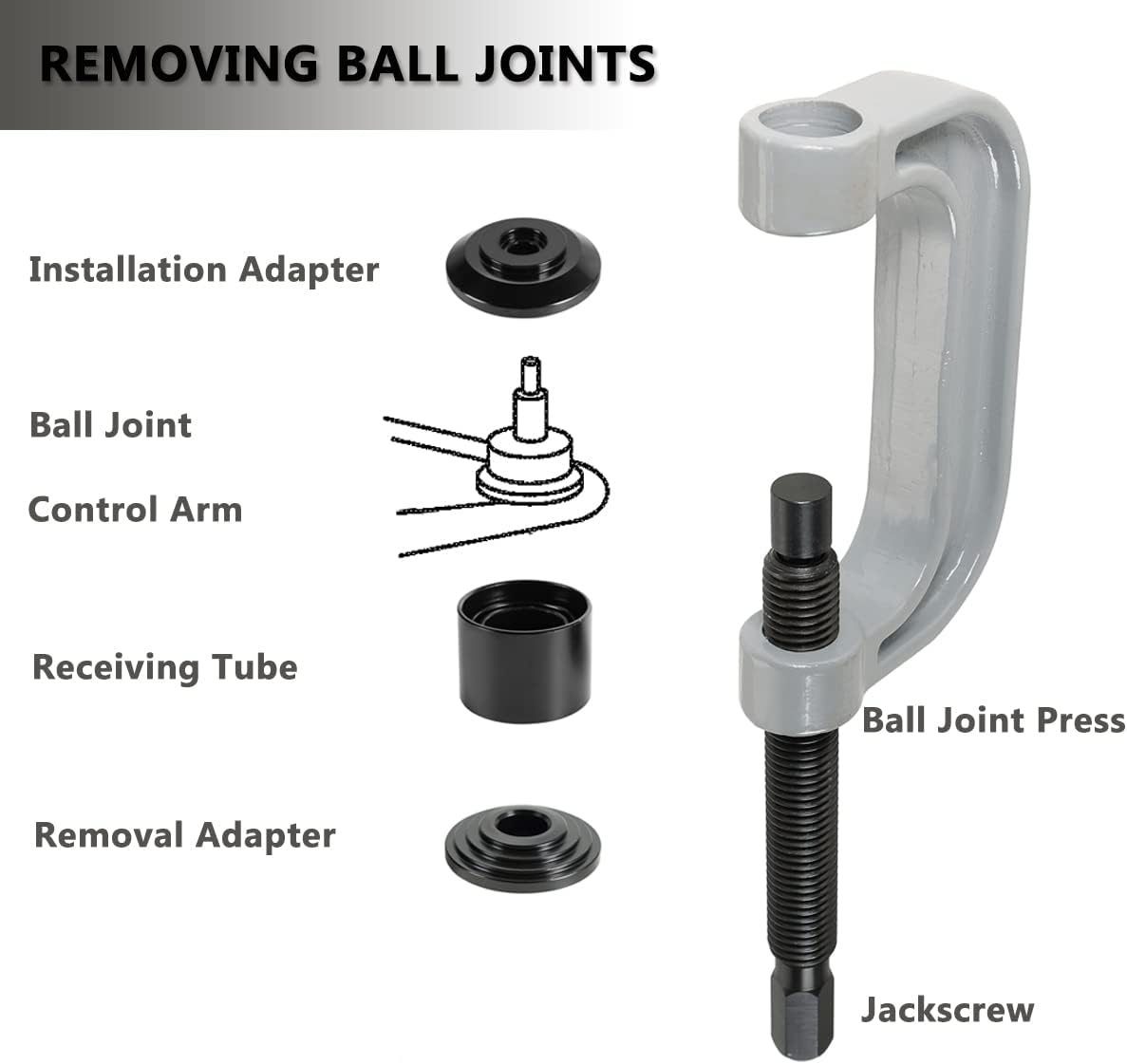 DASBET 21PCS Ball Joint Repair Puller Service Auto Remover Installer Automotive Mechanic Adapter Tool Kit for 2WD 4WD Vehicles