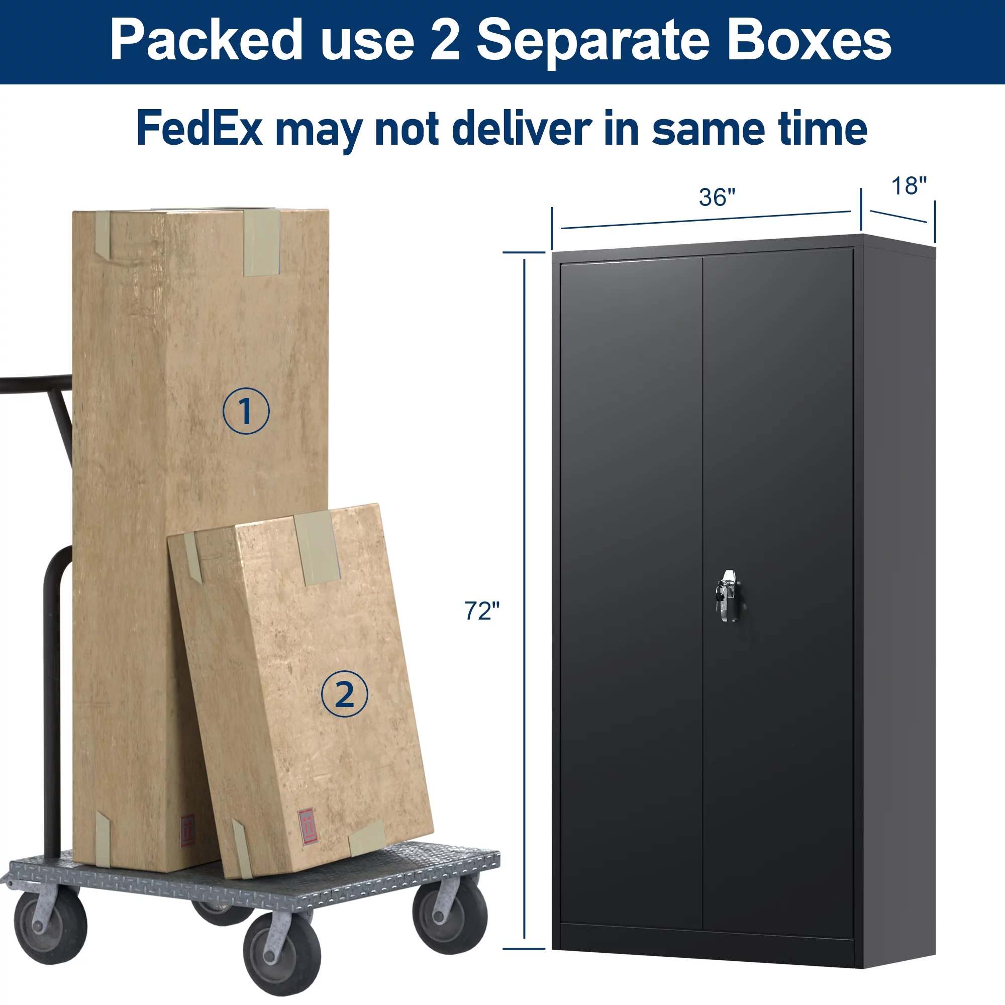AOBABO Metal Storage Cabinet with Lock,Garage Storage Cabinet with 4 Adjustable Shelves,Tool Storage Cabinets with 2 Door,Black,Assembly Required