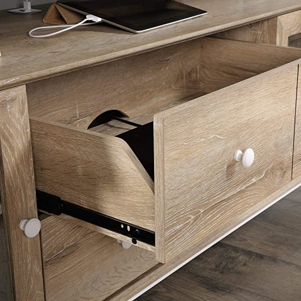 Sauder Canal Street Entertainment Credenza, For TV's up to 60", Northern Oak Finish