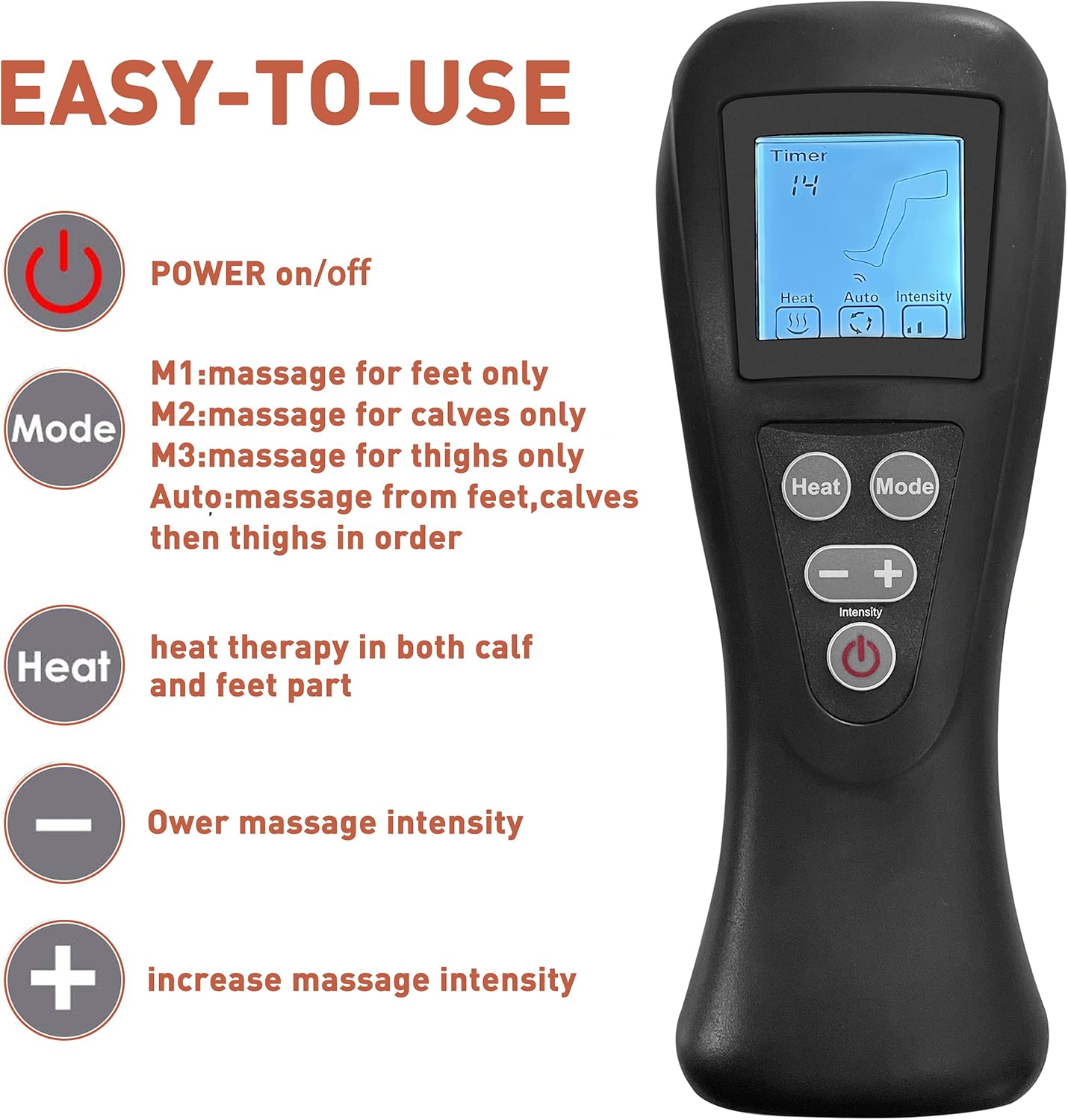 CLORIS 2021 Arms Leg Massager for Circulation with Heat Function, Foot Massager with 4 Modes 4 Intensities, for Arms, Tired Feet, Legs, Calf