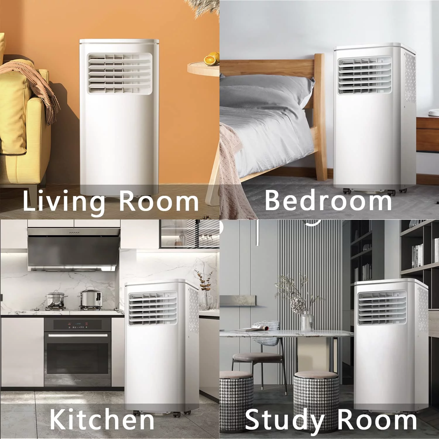 YUKOOL 8000 BTU Portable Air Conditioner,3-in-1 Air Conditioner with Digital Display,with Remote,Portable Air Conditioner for Rooms Below 250 Sqft.