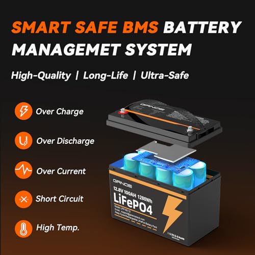12V 100Ah LiFePO4 Battery Group 31 With Built-in 100A BMS, 15000 Deep Cycles Rechargeable Lithium Battery Prefect for Solar System, Rvs, Marine, Vans