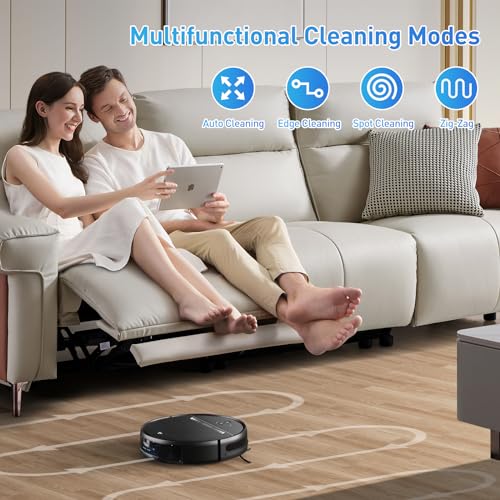 Robot Vacuum and Mop Combo, 2-in-1 Mopping Robot Vacuum Cleaner with 2300Pa Suction, 2.87'' Slim Design, Wi-Fi/App/Voice Control