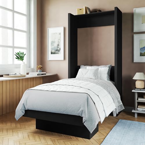 Oakland Living Easy-Lift Full Murphy Wall Bed in White with Shelf