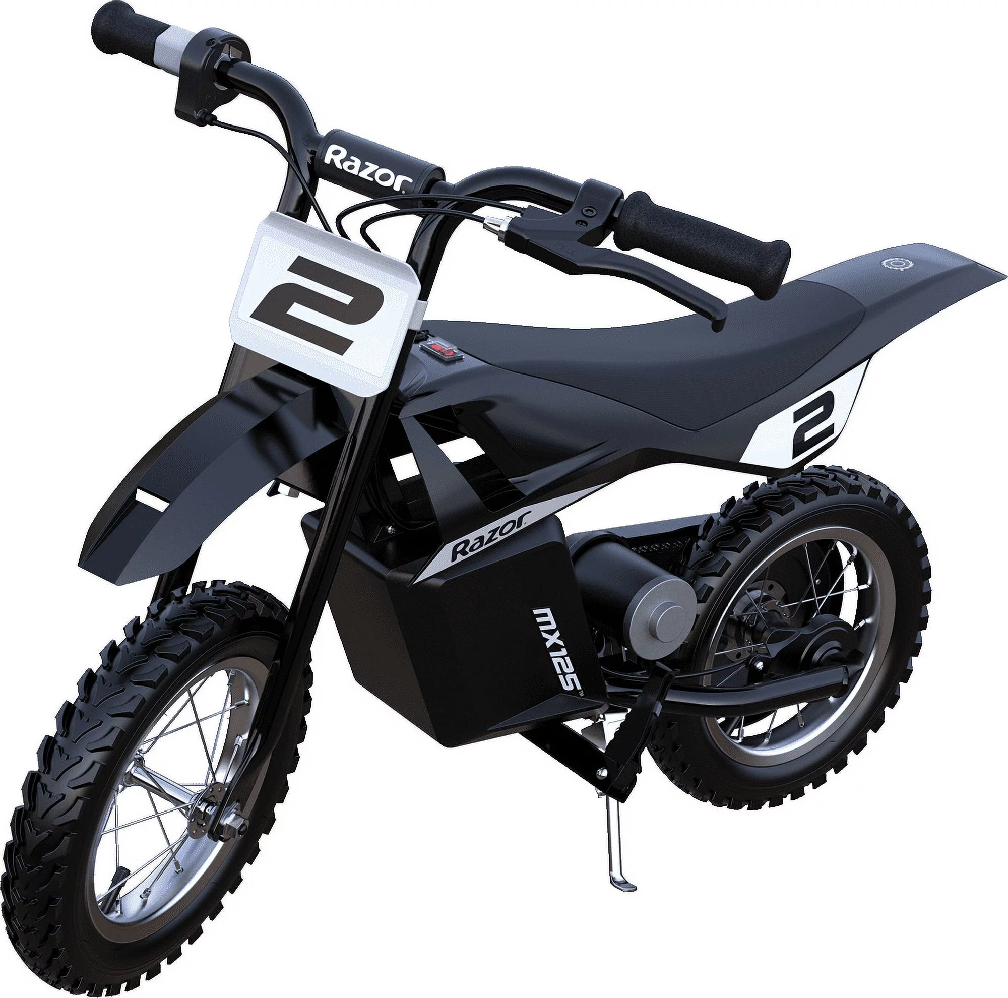 Razor Miniature Dirt Rocket MX125 Electric-Powered Dirt Bike - Black with Decal Included, Recommended For Kids 7+ Between 40 and 80 lbs