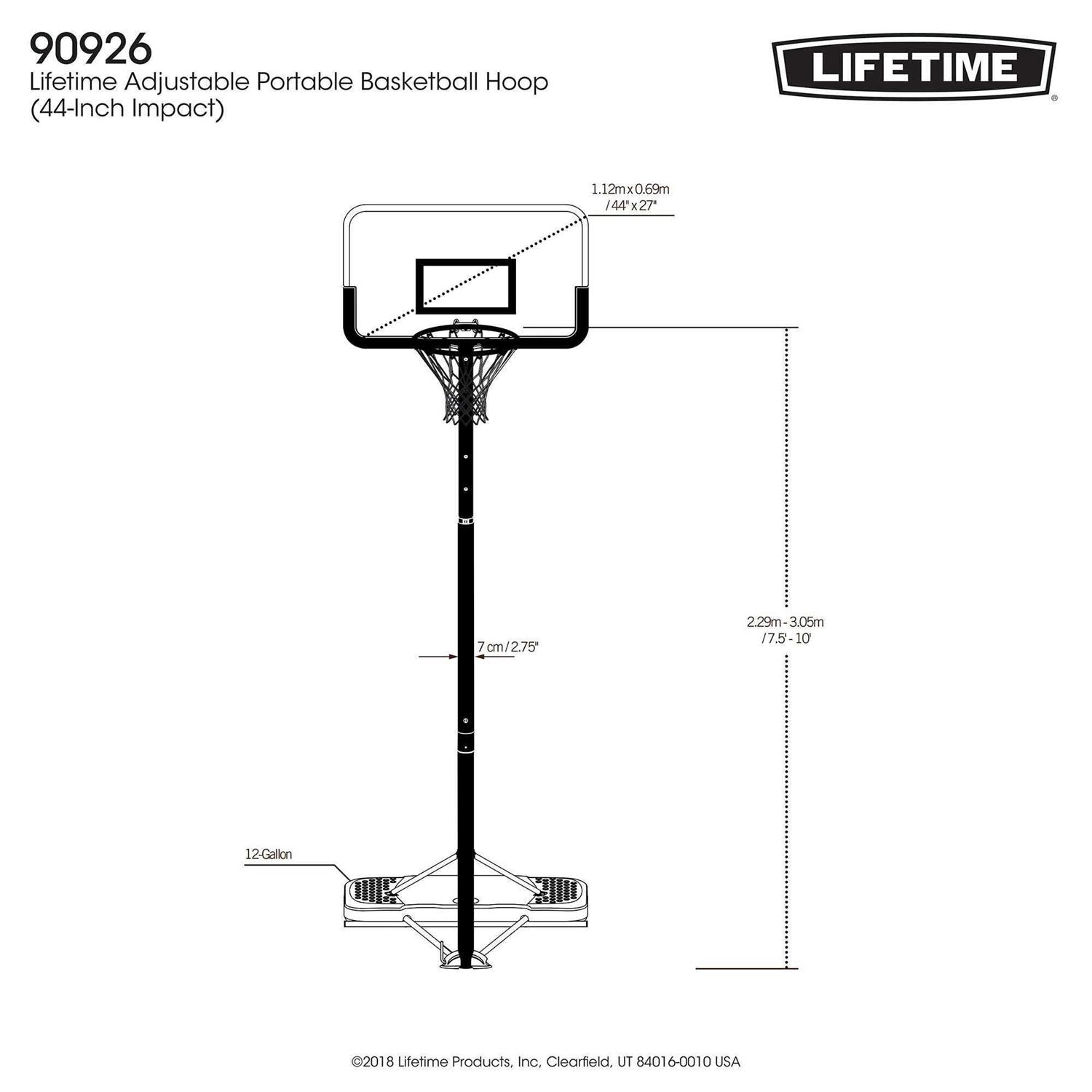 Lifetime Adjustable Portable Basketball Hoop - Sports Supplies Online Store