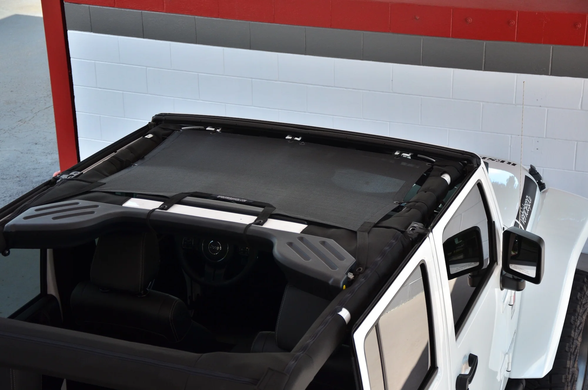 SPIDERWEBSHADE Jeep Wrangler JKini Mesh Shade Top Sunshade UV Protection Accessory USA Made with 5 Year Warranty for Your JK 2-Door and JKU 4-Door