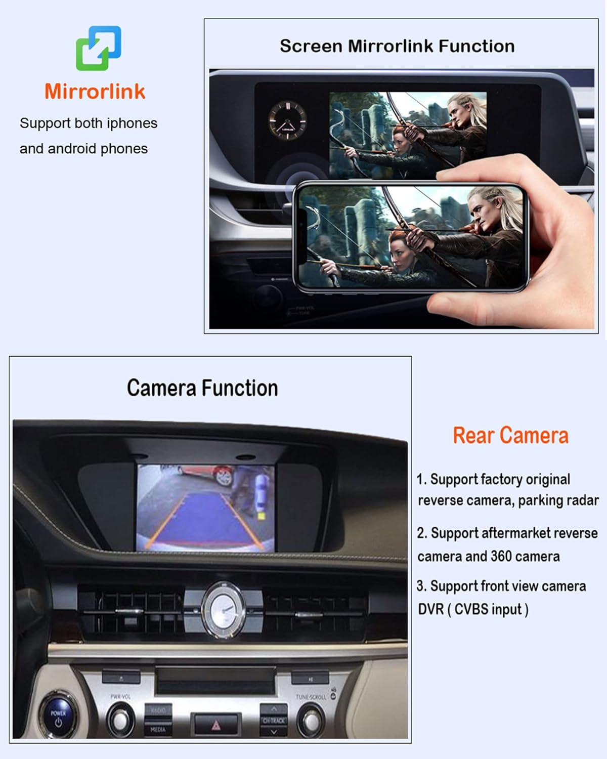 Wireless Carplay Retrofit Kit Decoder Car Stereo for Lexus NX RX ES GS RC CT LS LX LC UX 2014-2019, Car Radio Receiver AirPlay Car Play