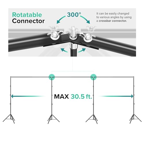 Julius Studio [Enhanced Heavy Duty] 30 x 10 ft. (W x H) Backdrop Stands