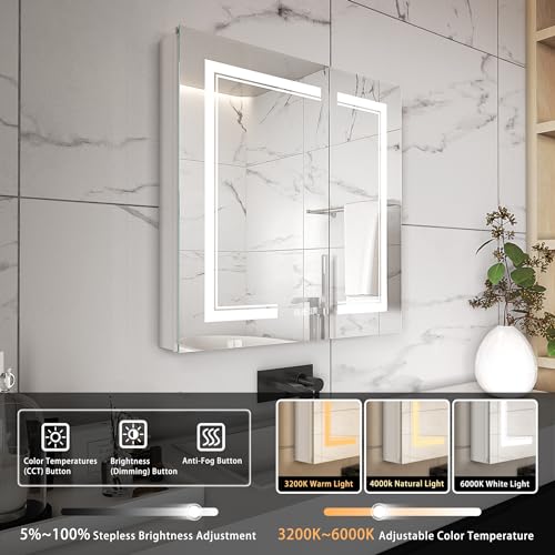 36x30 Inch Led Bathroom Medicine Cabinet Mirror