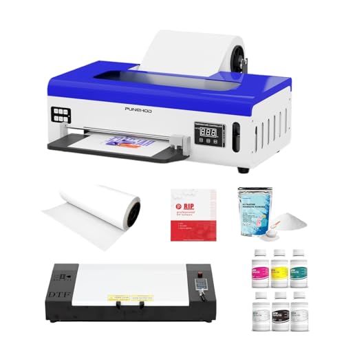PUNEHOD DTF Printer A4 L800 with Roll Feeder, DTF Transfer Printing Machine with White Ink Circulation System