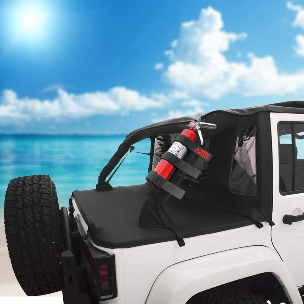 Dry Chemical 2.5 Pounds lbs Fire Extinguisher with Vehicle Bracket and Mobile Deals Adjustable Roll Bar Holder Mount compatible with Jeep Wrangler