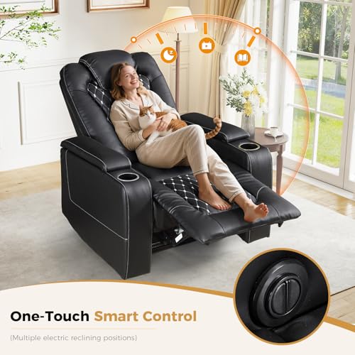 ANJ Power Recliner Chair with USB Ports and Cup Holders