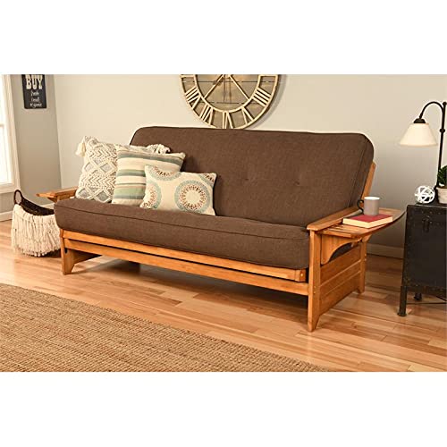 Kodiak Furniture Phoenix Full Size Futon in Butternut Finish, Oregon Trail Saddle