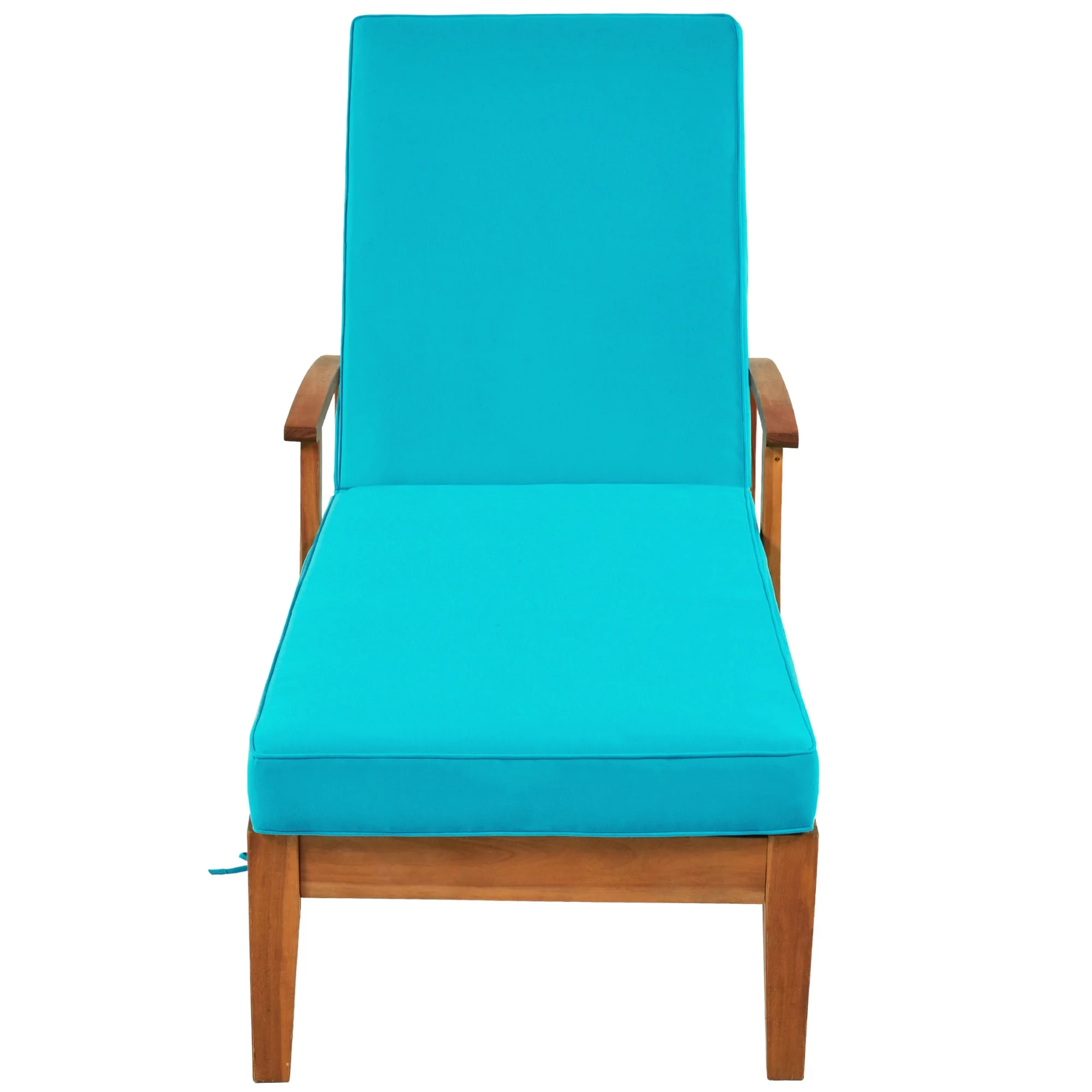 LYPER Outdoor Solid Wood 78.8" Chaise Lounge Patio Reclining Daybed with Cushion, Wheels and Sliding Cup Table for Backyard, Garden, Poolside