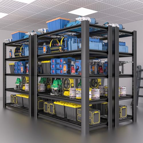 5-Tier Heavy Duty Garage Shelving Unit with Wire Shelves,3000 LBS Capacity Metal Storage Rack 76"H x 60"W x 24"D