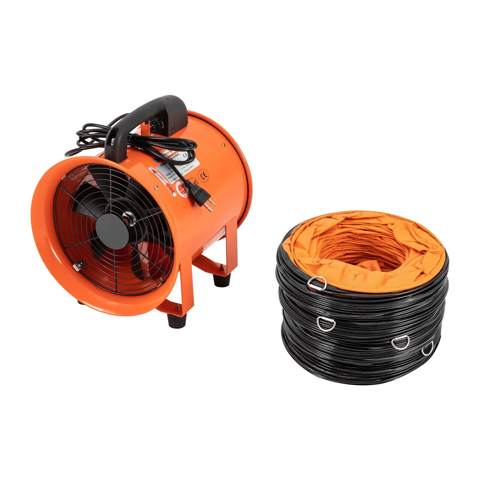 ZhdnBhnos 10 Inch Industrial Exhaust Fan Paint Booth Utility Blower Portable Ventilation Fan, Fume Extractor with 32.8ft Duct Hose