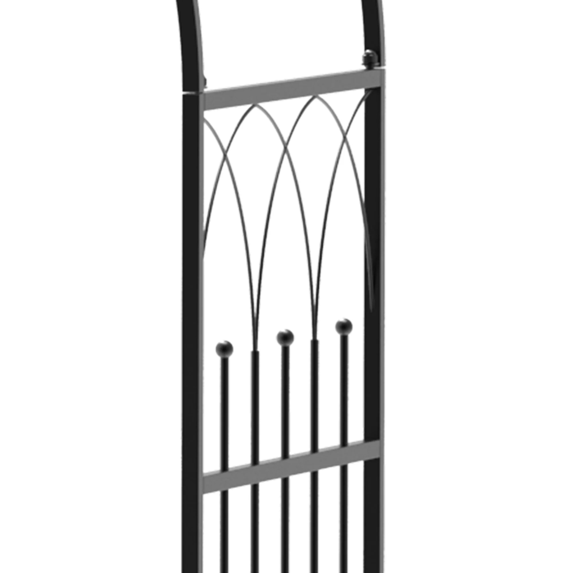 Outsunny Metal Trellis Arbor Arch for Climbing Plants with Garden Bench, Grow Grapes & Vines