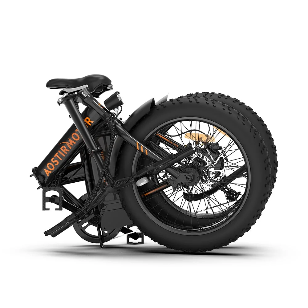 AOSTIRMOTOR Folding Electric Bike Ebike Bicycle 500W Motor 20" Fat Tire With 36V/13Ah Li-Battery Beach Snow Bicycle A20 - Curated Treasures Market