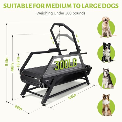 Dog Treadmill for Large/Medium Dogs, Non-Electric Canine Treadmill with Step Counter Dog Tred Treadmill for Indoor/Outdoor Up to 300lbs