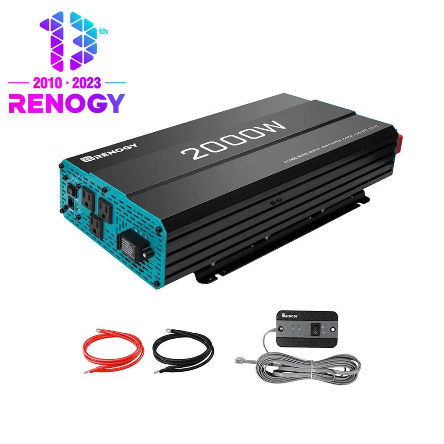 Renogy 2000W Pure Sine Wave Inverter 12V DC to 120V AC Converter for Home - Shop Hardware Tools Online Store