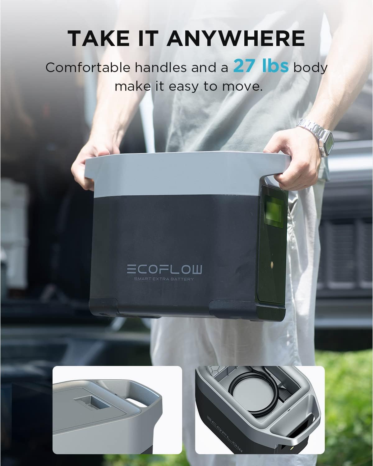 EF ECOFLOW Delta 2 Smart Extra Battery, 1024Wh LiFePO4 Expansion Battery for Power Station DELTA2