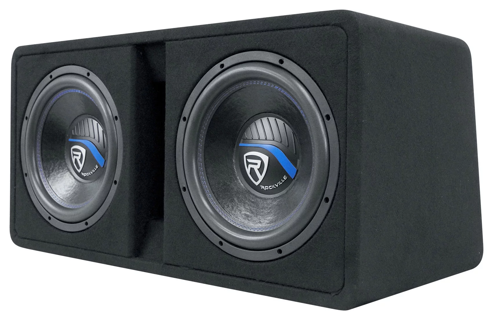 Rockville DV12K51 Dual 12" K5 2800w Car Subwoofers+Vented Sub Box+Polk Audio Amp