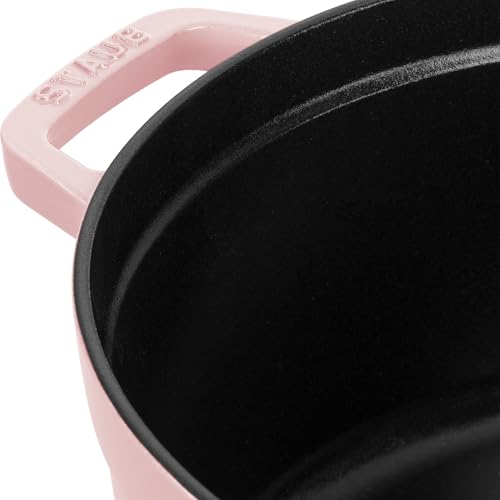 STAUB Cast Iron Dutch Oven 5.5-qt Round Cocotte, Made in France, Serves 5-6, Black Matte