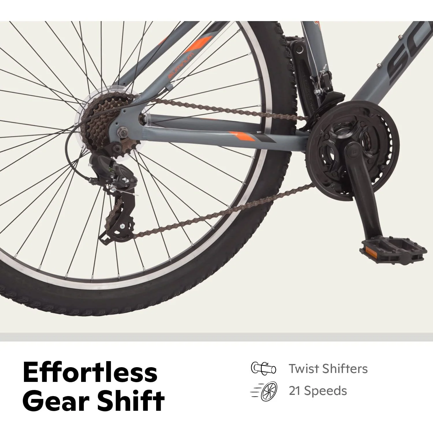 27.5" Schwinn High Timber Youth/Adult Mountain Bike, 21 Speeds, Aluminum and Steel Frame Options-Color:Grey,Style:Men's ATB