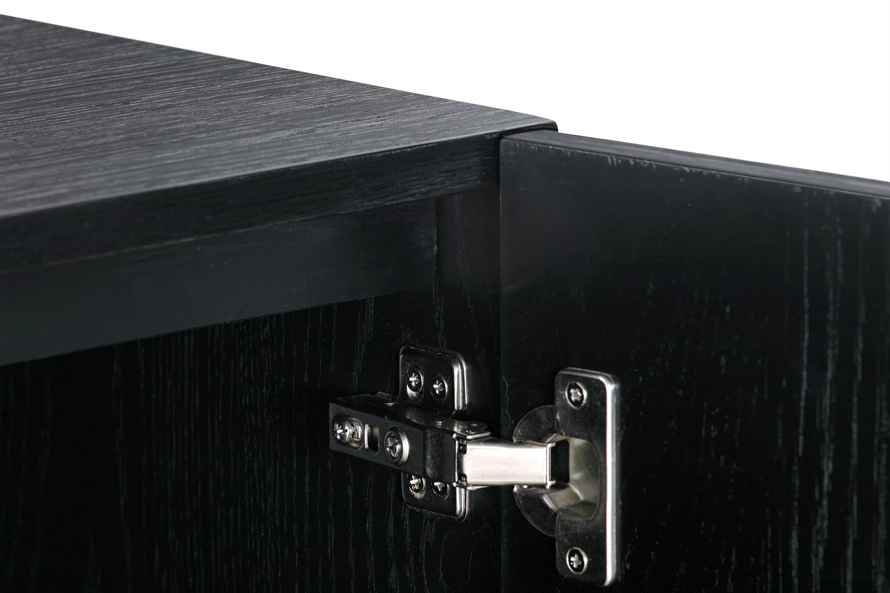 Armen Living Lombard 4-Door Modern Wood Sideboard Buffet in Black Brushed
