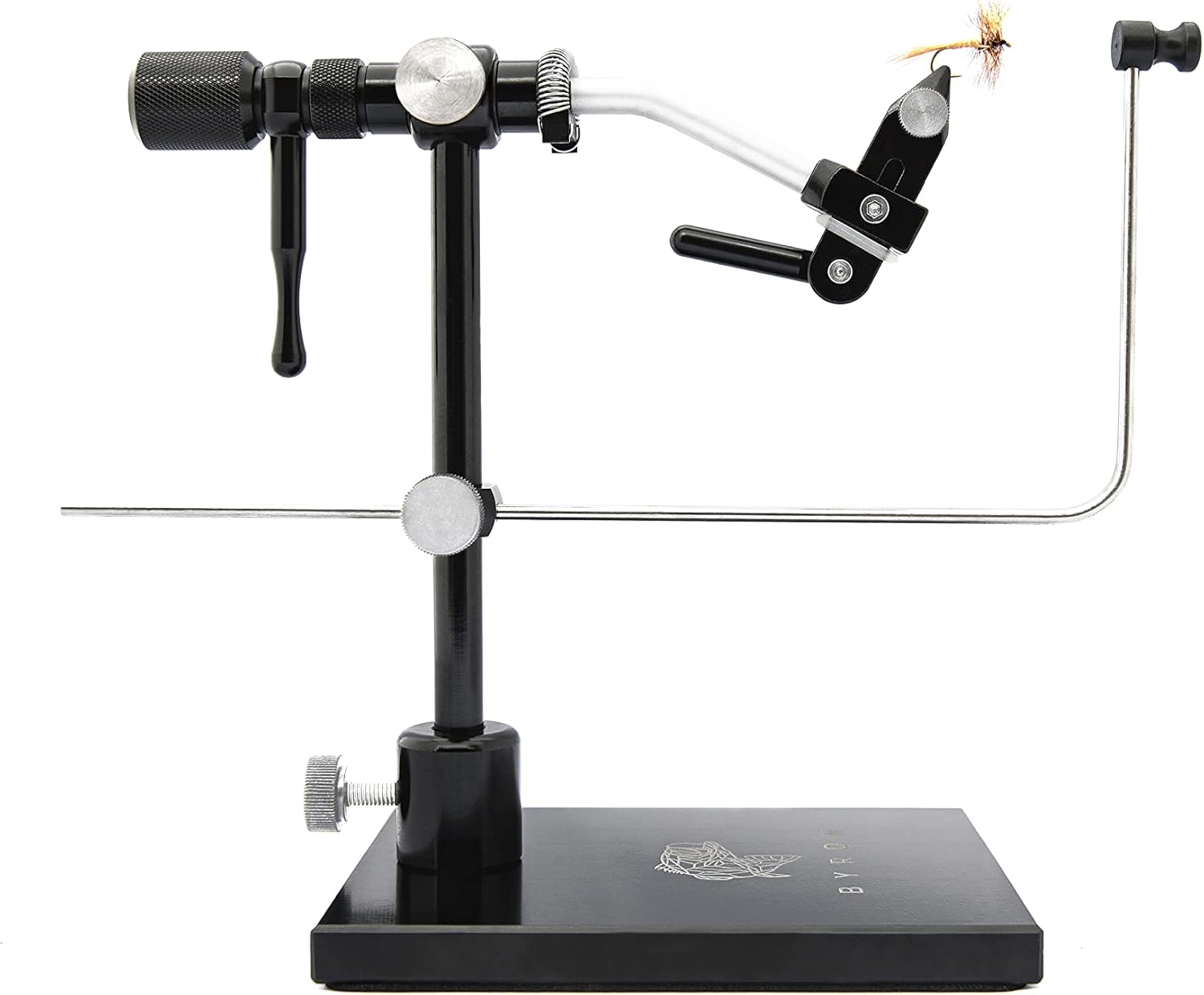 Byron Rotary Fly Tying Vise with Steel Screws and Portable Travel Case - Well Made and Easy to Use Fly Tying Vise