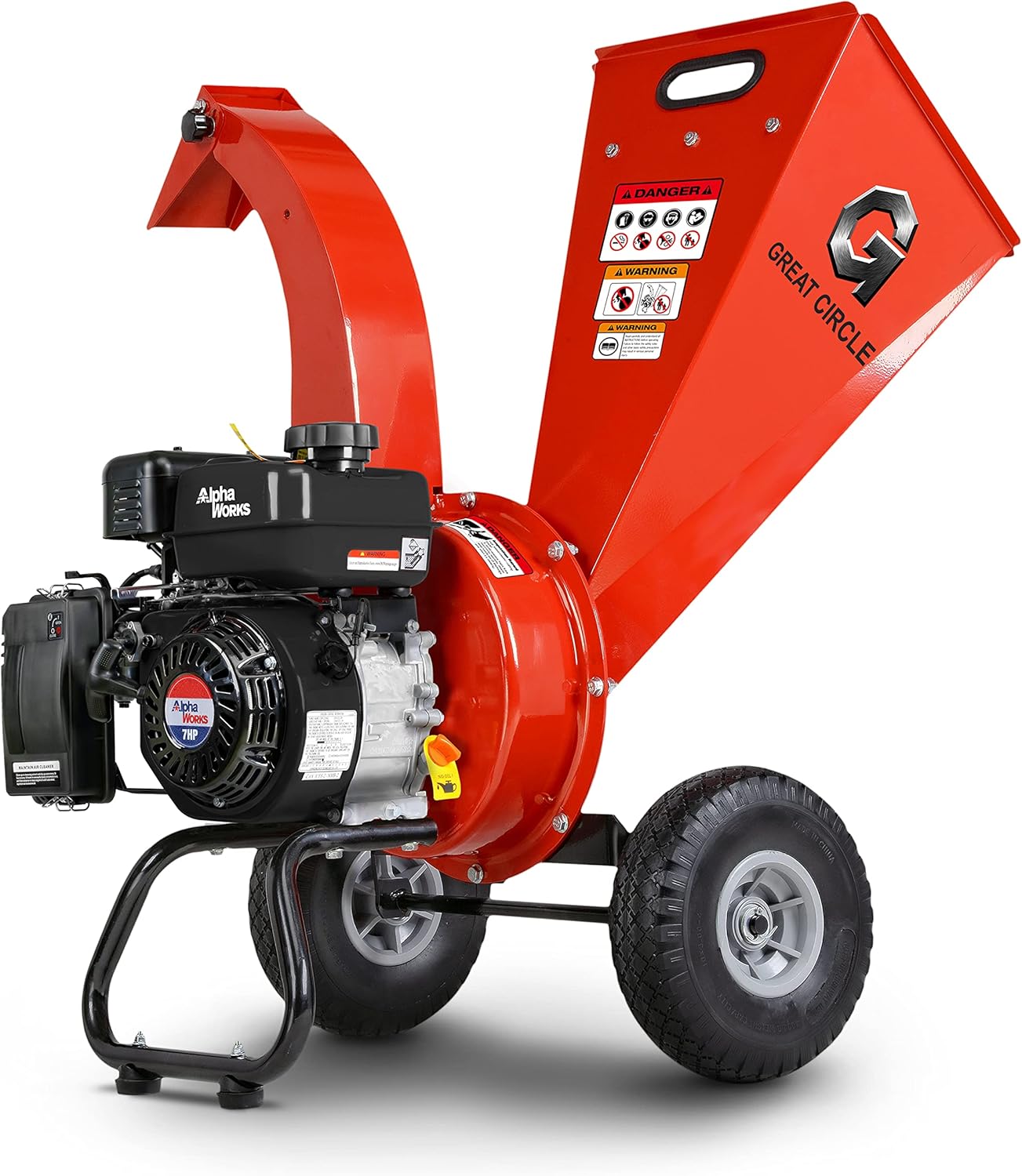 GreatCircleUSA Mini Wood Chipper Shredder Mulcher Ultra Duty 7 HP Gas Powered 3 Inch Max Wood Capacity EPA/CARB Certified Aids in Fire Prevention and