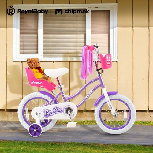 Chipmunk Kids Bike Toddlers 12 14 16 18 Inch Wheel Bicycle Beginners Boys Girls Ages 3-11 Years, Multiple Color Options