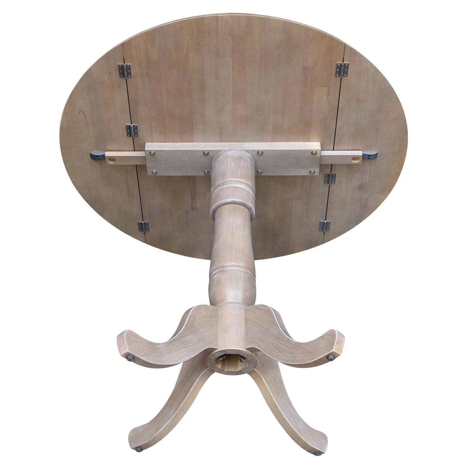 42" Round Dual Drop Leaf Pedestal Table - 35.5"H