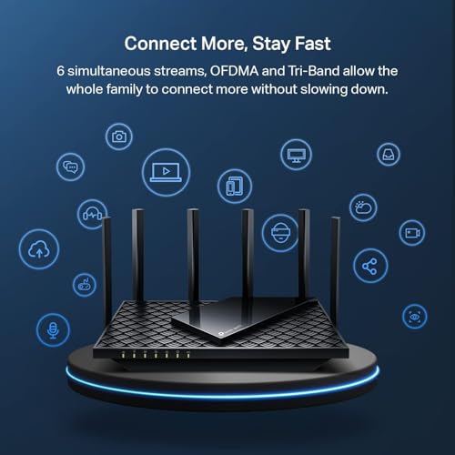 TP-Link AXE5400 Tri-Band WiFi 6E Router (Archer AXE75)- Gigabit Wireless Internet for Gaming, VPN, OneMesh, WPA3