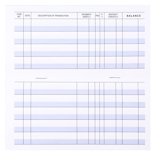 20 Pack Checkbook Register, Check Registers for Personal, Blank Ledger Transaction Registers for Personal or Business Bank