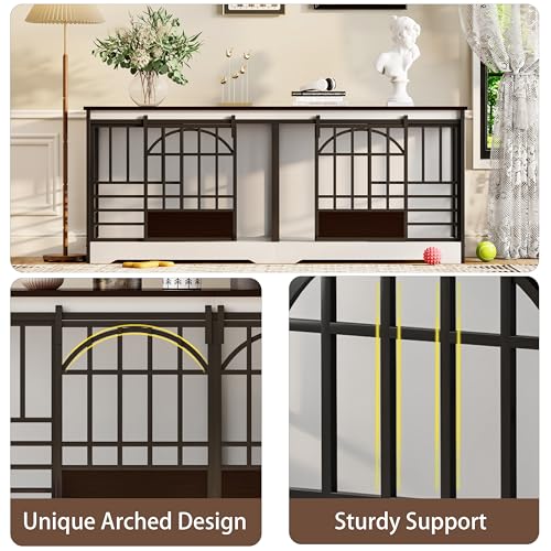 78 Inch Double Dog Crate Furniture, Extra Large Dog Kennel Indoor with Divider, Heavy Duty Dog Cage for 2 Dogs