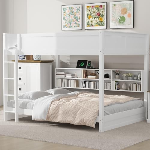 Ball & Cast Twin-Over-Twin Bunk Bed with Twin-Size Trundle and 3 Storage Stairs,Wood Bunkbed w/Full-Length Guardrails,Slat Support