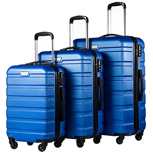 Coolife Luggage 4 Piece Set Suitcase Spinner Hardshell Lightweight TSA Lock
