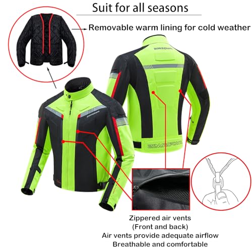 Motorcycle Jacket Motorbike Biker Waterproof Jackets Windproof Full Body Protective Gear Armoured Summer Winter for Men