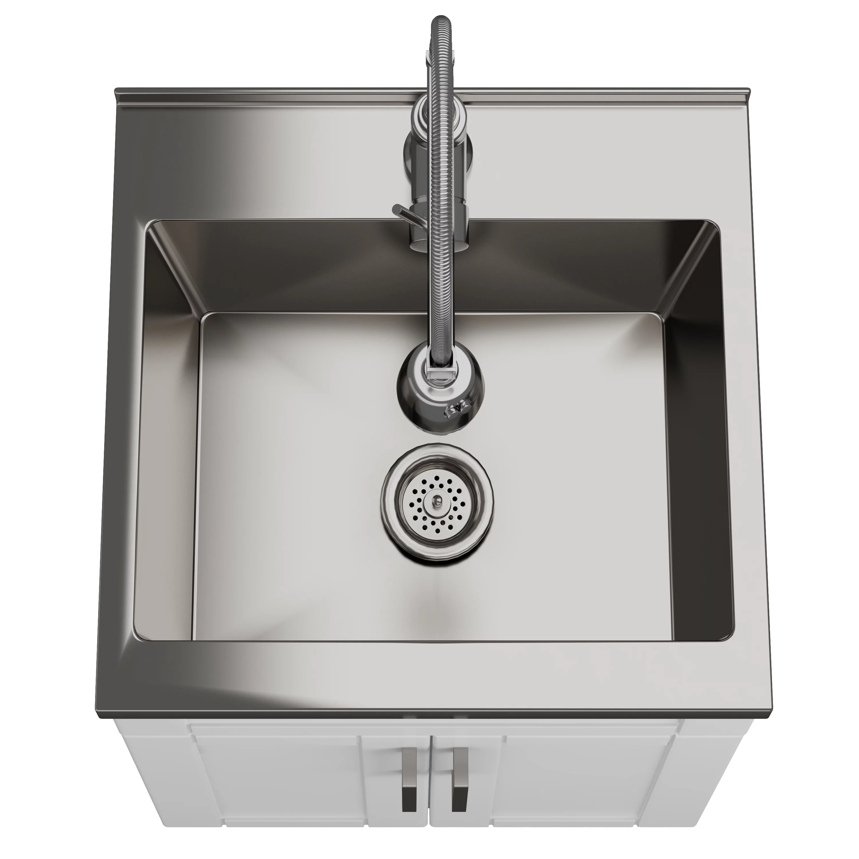 Simpli Home Hennessy Transitional 20 inch Deluxe Laundry Cabinet with Faucet and Stainless Steel Sink in White