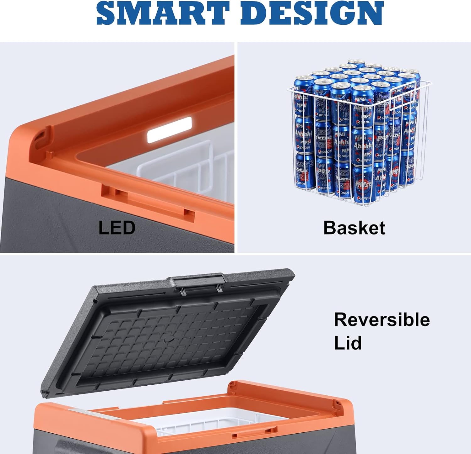 SetPower TC65 Portable Refrigerator, 12 volt Refrigerator, Portable Freezer Fridge, Electric Cooler, Power by DC & AC & Solar Panel & Power Station