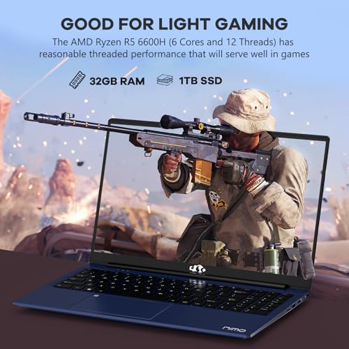 15.6 Business-gaming-Laptop, 6-Cores AMD Ryzen 5 6600H 660M 6nm GPU